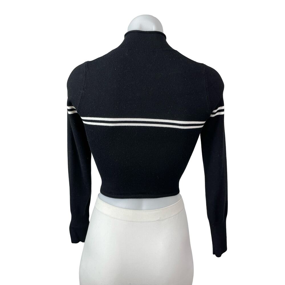 Urban Outfitters Angelo Striped Mock Neck Long Sleeve Crop Jumper Sweater Top XS - Picture 3 of 6